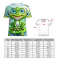 thumbnail image 2 of Frog Lotus Pond Womens Tops Women's Fashion Casual Short Sleeve Flower Print Round Neck Pullover Top Blouse, 2 of 7