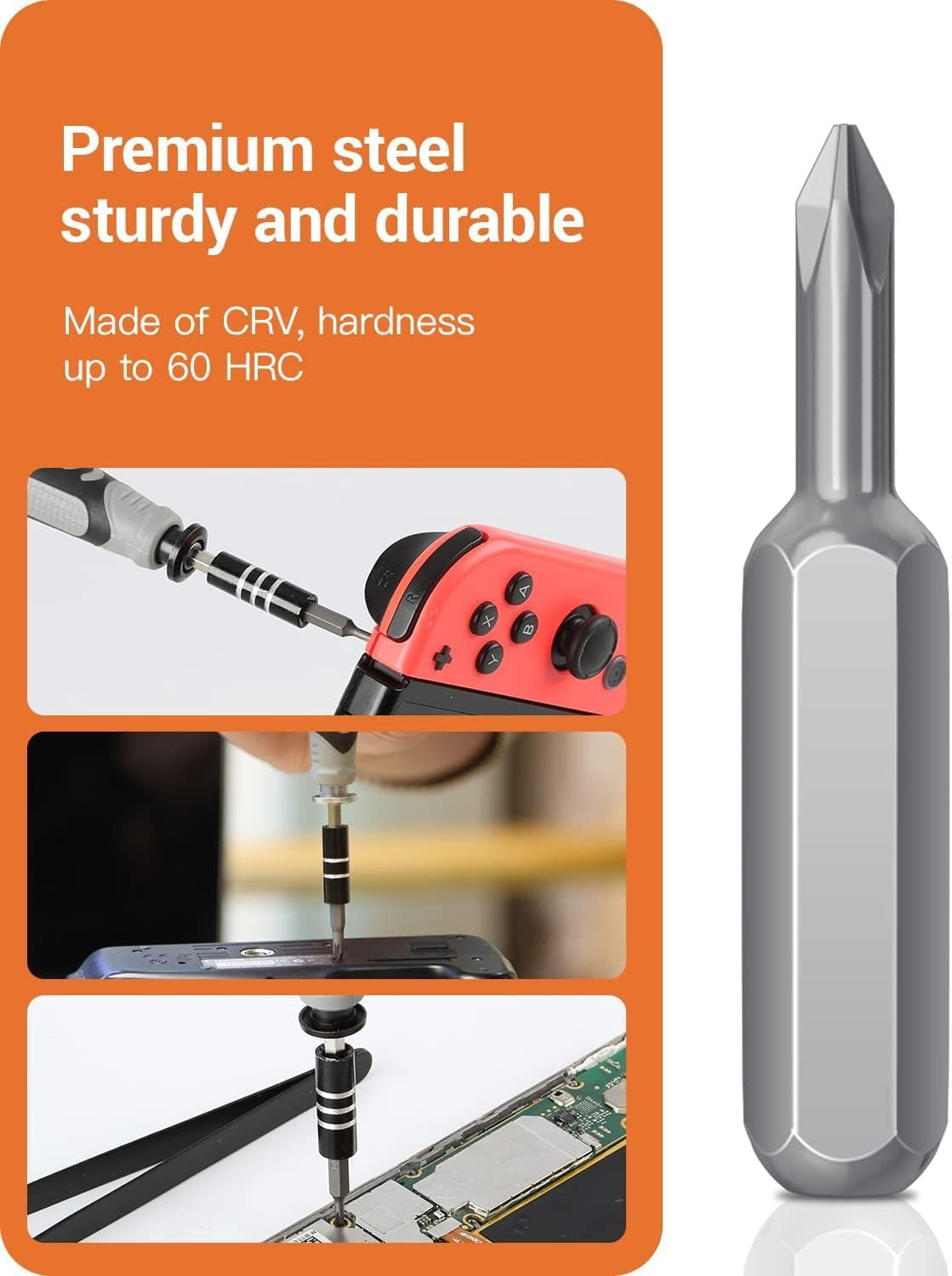 TEKDEP Precision Screwdriver Set, 130 in 1 with 120 bits Repair Tool Kit, Magnetic Screwdriver Set with mini built-in box for Electronics iPhone Laptop Jewelers Game Console Electro Orange