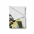 thumbnail image 2 of Vintage Soft Flannel Fleece Throw Blanket, Retro 40s Drag Car with Ombre Flames Print Artwork, Cozy Plush for Indoor and Outdoor Use, 50" x 60", Grey Orange, by Ambesonne, 2 of 6