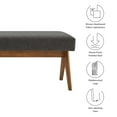 thumbnail image 2 of Modway Lyra 63" Fabric Upholstered Bench in Dark Gray, 2 of 9