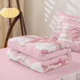 thumbnail image 5 of Erosebridal Cottage Plaid Bow Zipper Twin Comforter Sets with Fitted Sheet and 2 Pillowcases for Girls, Cute Polka Dot Buffalo Zipper Bedding Set, Pink Reversible, 4pcs, 5 of 7