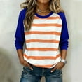 thumbnail image 2 of Erwazi Women's Stripe Sweatshirt Crewneck Long Sleeve Pullover Casual Tops Comfy Trendy Outfits, 2 of 5