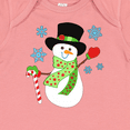 thumbnail image 4 of Inktastic Christmas Snowman in Top Hat with Candy Cane Boys or Girls Baby Bodysuit, 4 of 5