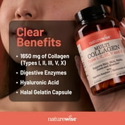 NatureWise Multi Collagen Peptides Pills + Hyaluronic Acid - 90 Capsules[30 Day Supply]