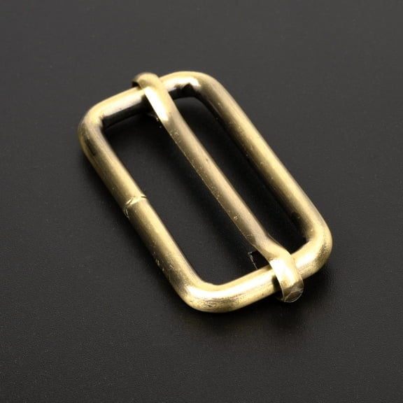 Country Brook Design® 1 1/2 Inch Brushed Brass Metal Sliding Bar Triglide Buckle, 50 Pack