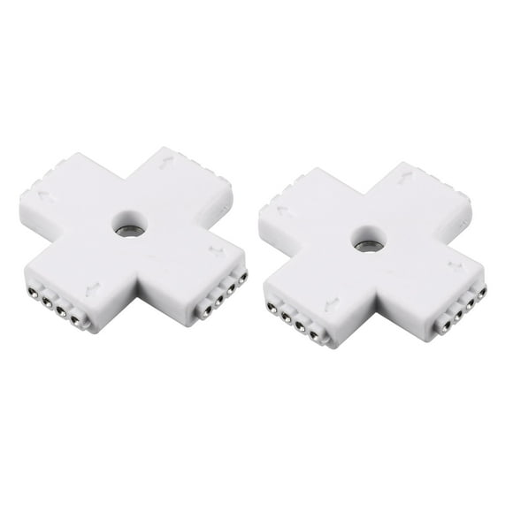 Unique Bargains 2 x Cross Shape 4P 10mm (5050) LED Light Strip Connector Extension