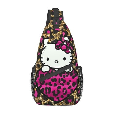 Hello Kitty Sling Bag Mens Crossbody Travel Hiking Chest Bag Daypack Purses Shoulder Bag