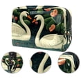 thumbnail image 2 of SwanCosmetic Storage Bag with Zipper, Printed Design - Makeup Pouch, Small Bag, Portable Leather Toiletry Bag - Travel Toiletry Bag for Men - and Girls Out and about, 2 of 6