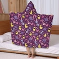 thumbnail image 5 of Purple Dinosaurs Dino Roar Pattern Hooded Bath Towel，50"x30" for Ages 3 To 12 Kids, Quick Dry Lightweight Soft Microfiber Hood Beach Towel Cover Up for Kids, 5 of 7