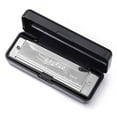 thumbnail image 1 of GLFILL Blues Harmonica Harmonica Musical Instruments Kids’ Musical Toy WIDELY SPACED NOTES 10 HOLE HARMONICA EASY TO LEARN Silver, 1 of 5