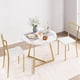 thumbnail image 2 of Diseño elegante y funcional - Juego de comedor redondo de 3 piezas para 2 personas - Mesa y sillas modernas, estructura metálica y tablero efecto mármol, 2 of 8