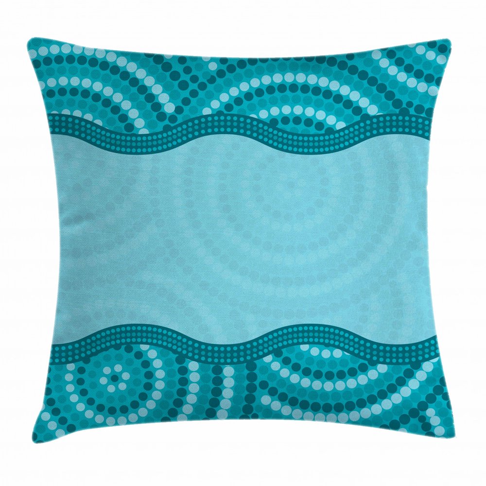 Seafoam Throw Pillow Cushion Cover, Wavy Dotted Pattern with Australian