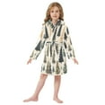 thumbnail image 6 of FORMRS Niños Bathrobe Unisex Hooded Robe Soft Plush Pajamas Sleepwear, Size 7-9T, Beige Christmas Trees, 6 of 7