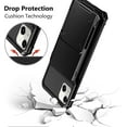 thumbnail image 5 of for iPhone 14 Case Wallet Cover 4-Card Credit Card Holder ID Slot Scratch Resistant Dual Layer Hybrid Protective Hard Shell Rugged TPU Bumper Armor Case for iPhone 14 case 6.1 inch Black, 5 of 6