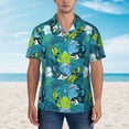 thumbnail image 6 of Picia Shark And Leaves Gentle Cotton Regular Fit Short Sleeve Casual Hawaiian Shirt for Men-3X-Large, 6 of 9