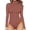 Coffee, variant on COMVALUE Women's 2026 Mock Turtle Neck Long Sleeve Tops Bodysuit Jumpsuit (White, L)