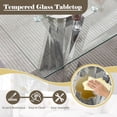 thumbnail image 4 of Glass Dining Table Set of 5, 70” Tempered Glass Top with Twisted X-Shaped Stainless Steel Base, 4 Velvet Cushioned Chairs, for Kitchen & Office, 4 of 6