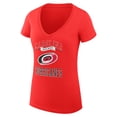 thumbnail image 2 of Women's G-III 4Her by Carl Banks Red Carolina Hurricanes Super-Slim Fit Lightweight Team Logo Graphic V-Neck T-Shirt, 2 of 3