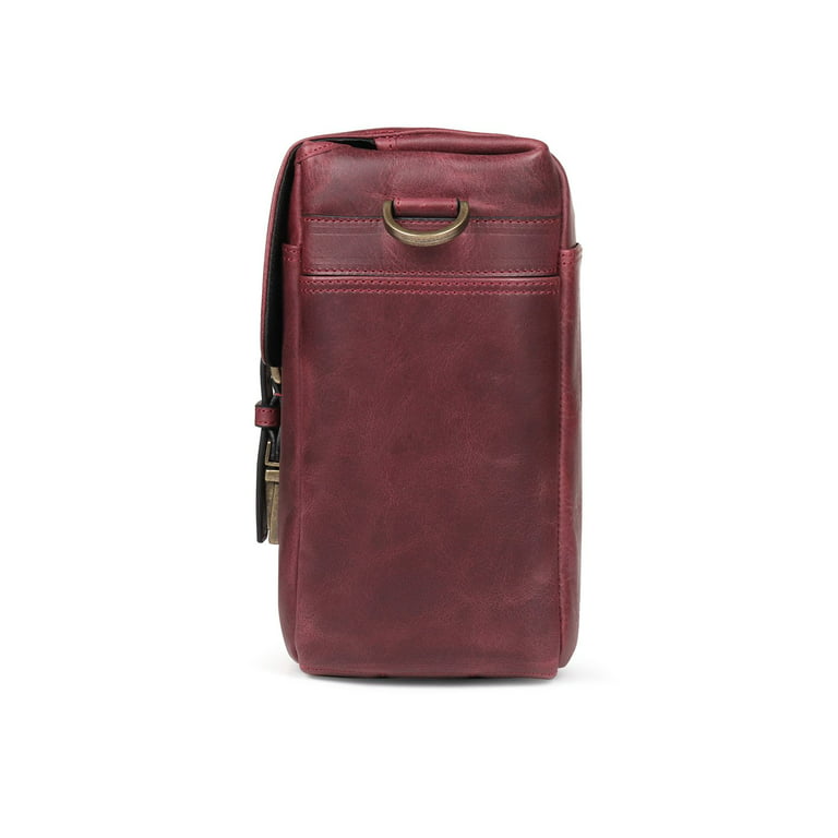 MegaGear Torres Mini mg1700 Genuine Leather Camera Messenger Bag for Mirrorless, Instant and Dslr Cameras - Maroon