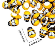 YOLOKE 100-Pack Wooden Bee Trinkets with Adhesive Backing, Yellow Painted DIY Accessory for Kids and Parents