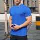 thumbnail image 5 of Blusas y camisas de manga corta y cuello redondo para hombre. Blusas casuales de verano para hombre, de manga corta, de color liso, con cuello redondo, para fitness. Blusas de poliéster para hombre., 5 of 5