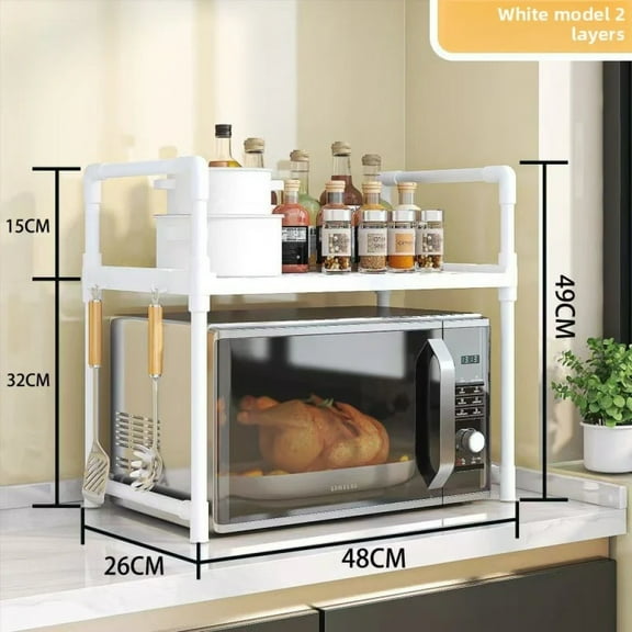 1PCS Large Kitchen Storage Shelf for Microwave, Dish Drying Rack, Easy to Assemble, Space-saving Organizer