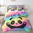 thumbnail image 1 of YST 7Pcs Bedding Comforter Set Kawaii Cute Panda Cartoon Pattern Bed in a Bag, King Size, 1 of 5