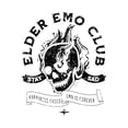 thumbnail image 4 of [Minimalist] Women's Elder Emo Club Graphic T-Shirt - Black, Skull & Flame Design with Bold Text, Polyester Spandex Blend, Crew Neck, Short Sleeve, Casual Alternative Style, Medium Stretch Knit Fabri, 4 of 7