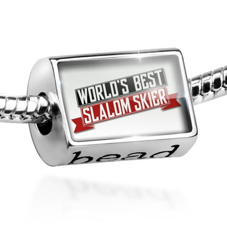 Bead Worlds Best Slalom Skier Charm Fits All European (Best Water Skier In The World)