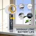 thumbnail image 4 of JELLOO Transparent Portable Handheld Fan, Powerful Turbo Personal Cooling Fan, Digital Display,Rechargeable 3000mAh Battery Operated for Travel/Work/Home/Outdoor, 4 of 4