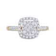 thumbnail image 2 of 14K Yellow Gold Princess Diamond Cluster Bridal Engagement Ring 0.50cttw, 2 of 2