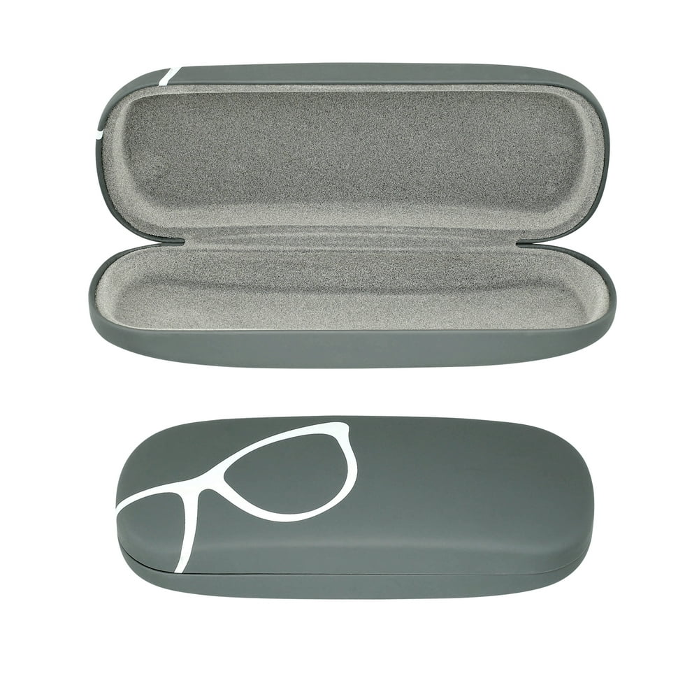 Hard Shell Eyeglass Case, Protective Case for Glasses and Sunglasses, By OptiPlix (Grey