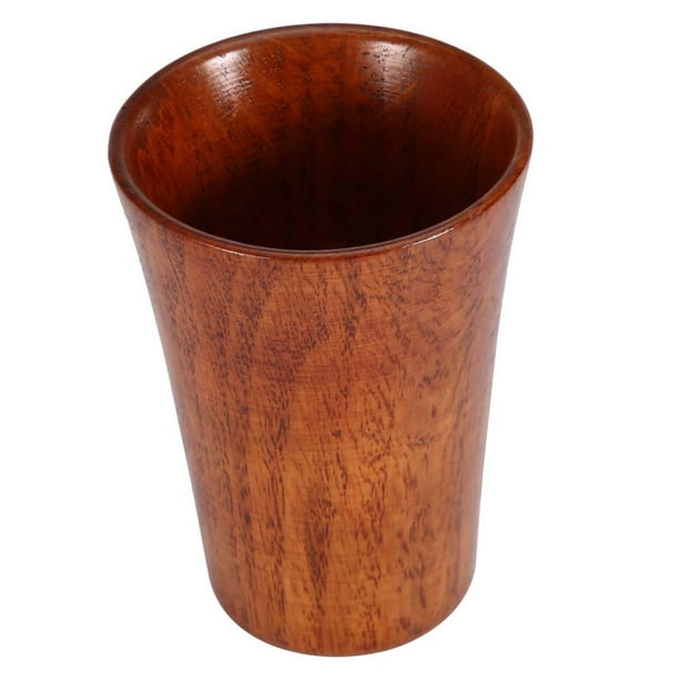 Taza de madera, taza de madera maciza de madera natural primitiva hecha a mano, muy versátil