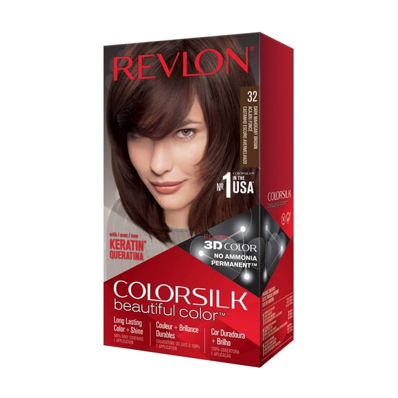 Tinte de pelo Revlon ColorSilk Marrón Caoba Oscuro Paquete de 12
