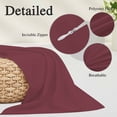 thumbnail image 2 of Red Solid Color Pillow Covers, Linen Long Throw Pillow Case, Aesthetics Contemporary Luxury Holiday Pillow Protector Decorative Cushion Cover for Living Room/Bedroom 12" x 20", 2 of 8