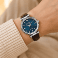 thumbnail image 3 of Jessica Simpson Diamond Collection Women Watch, Classic Quartz, Leather Band, Round Faceted Crystal Face, Elegant Dress Watch for Women, 3 of 6