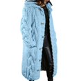 thumbnail image 3 of Cardigan for Women Warm Long Sleeve V Neck Button Down Knit Sweater Outwear Soft Loose Fit Cozy Fall Winter Fashion Solid Color Work Sweaters for Women Sky Blue XXXXL, 3 of 6