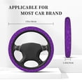 thumbnail image 3 of Uemuo Purple Glitter Printed Car Elastic Steering Wheel Cover - Universal Car Accessory for Diverse Cars Anti-Slip, and Comfortable- 15", 3 of 8