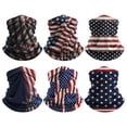 thumbnail image 2 of AWASD 6PC USA Flag Neck Gaiter Breathable Scarf for Men Women 4th of July Seamless Bandana Rave Face Cover Scarf Mask Headband Colorful Headwear One Size Red, 2 of 4