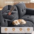 thumbnail image 3 of Timbernest 89" Cloud Sectional Sofa with Storage and Charging Ports, Chenille Couch for Living Room, 3-Seat, Dark Gray, 3 of 9