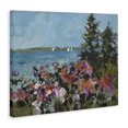 thumbnail image 3 of Stupell Industries Coastal Flowers with Seascape Abstract Painting Wrapped Canvas Canvas Art Print Wall Art, 20 x 16, 3 of 7