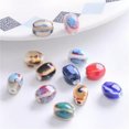 thumbnail image 4 of U8MO 10pcs 13x10mm Quadrangle Oval Handmade Glazed Ceramic Porcelain Loose Beads-Peacock Blue, 4 of 5