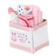 thumbnail image 3 of Caja de juguetes para bebé, casa de muñecas, cesta para bebé en miniatura rosa, con juguetes, accesorios para casa de muñecas 1/12, 3 of 5