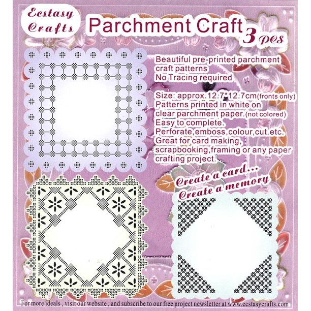 3 Parchment Patterns Square Frame