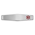 thumbnail image 1 of 14K White Gold Epoxy Enameled Medical ID Off Ctr Soft Diamond Shape Plate # 818, 1 of 2