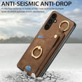 thumbnail image 6 of Feishell for Samsung Galaxy A14 5G Back Wallet Case with 360° Rotatable Ring Kickstand Support Car Mount,Premium PU Leather Shockproof Credit Card Holder Magnetic Button Phone Case for Women Men,Brown, 6 of 8