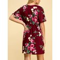 thumbnail image 3 of Made by Johnny Women's Airy Short Sleeve Kimono Style Deep V Neck Dress Top S-3XL Plus Size M WINE_FLORAL, 3 of 6