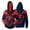 Navy, variant on Superhero Costume Jacket Full Zip Sweatshirt Spider Cosplay Hoodie Web Print Streetwear for Parties