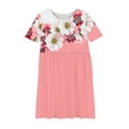 thumbnail image 4 of Riecok Summer Dress for 6 - 15 Year - Old Girls: Short - Sleeved Round - Neck, Easter Print, Waist - Tightening, Pocketed and Tiered Pink 11-12 Years, 4 of 4