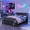 Black+Grey + Upholstered + Queen, variant on Queen Size Upholstered Gaming Bed with Side-Lift Hydraulic Storage System, Cyberpunk Style Platform Bed with Futuristic Pattern for Gamers & Gen Z, Black+Red